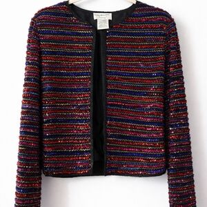 Saks Fifth Avenue Vibrant Striped Sequin Blazer